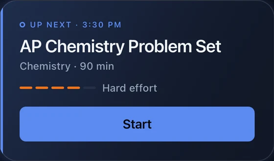 Up next: AP Chemistry Problem Set, 90 minutes, graded hard effort